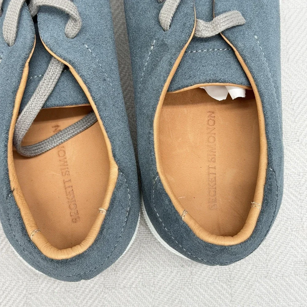 Beckett Simonon Reid Shoes Mens Size 8.5 Blue‎ Suede Low Top Casual Sneakers